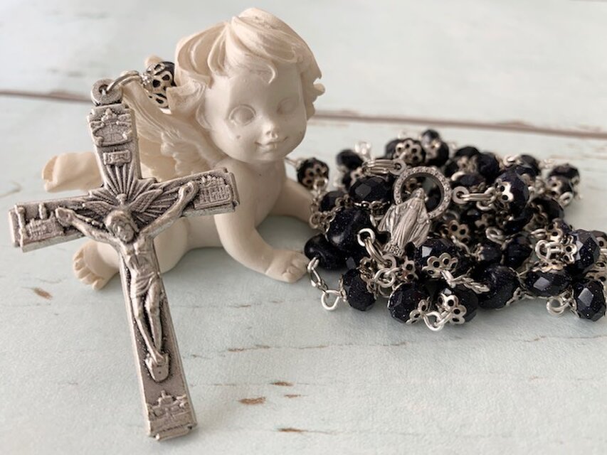 ブルーゴールドストーンのロザリオ