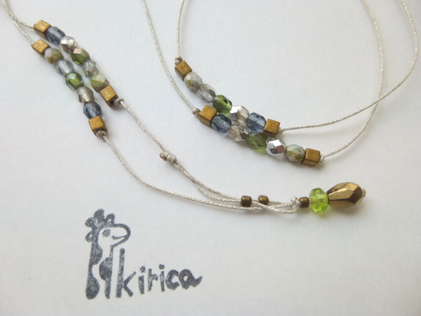 金属不使用のチェコビーズロングネックレス＆ラリエット（1点限定）