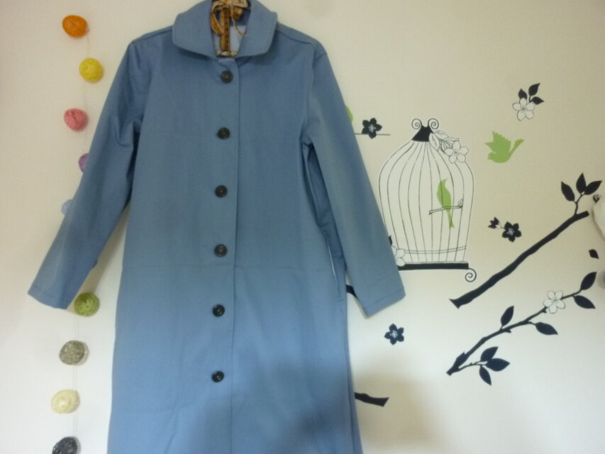 シンプルコート　コットンツイル　グレイッシュブルー