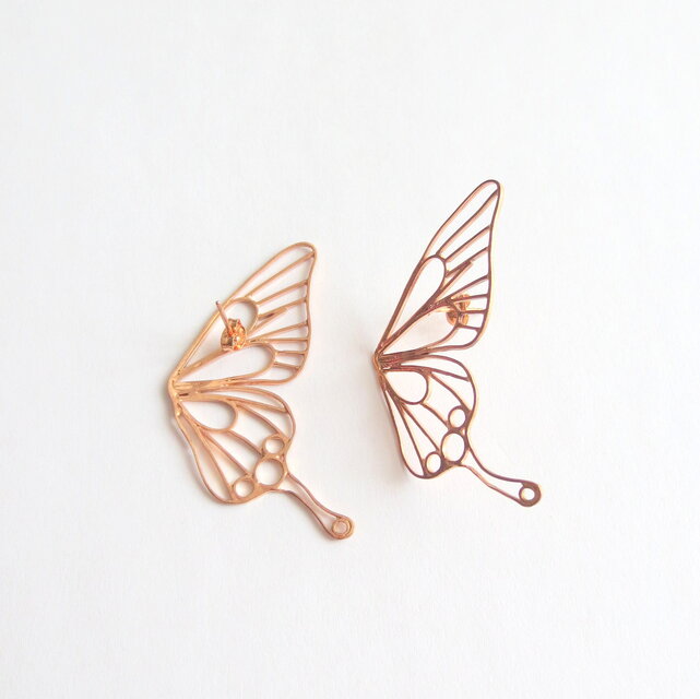 Butterfly(L) piercings / 縦着ピアス / PINKGOLD | iichi 日々の