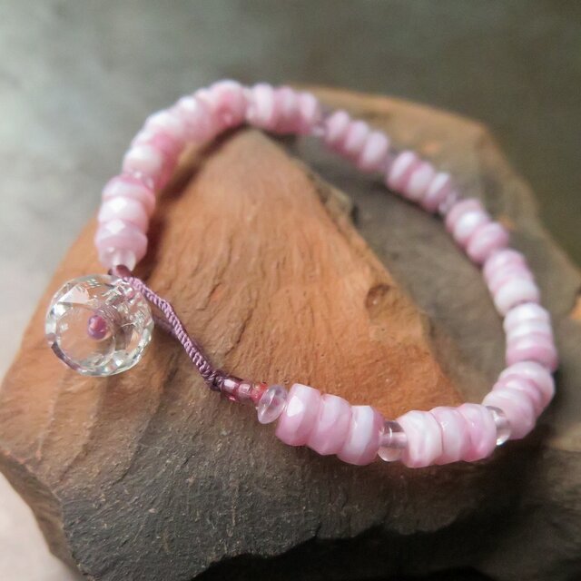 アンティーク　さくら　＆　ラベンダーアメジスト　ブレスレット 　百世 momotose（西）