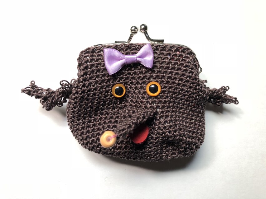 茶プードルのがま口