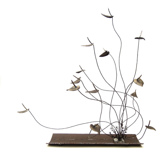 【鉄の植物　カセキの時間シリーズ】OKP-071 朝焼けに アンスリューム