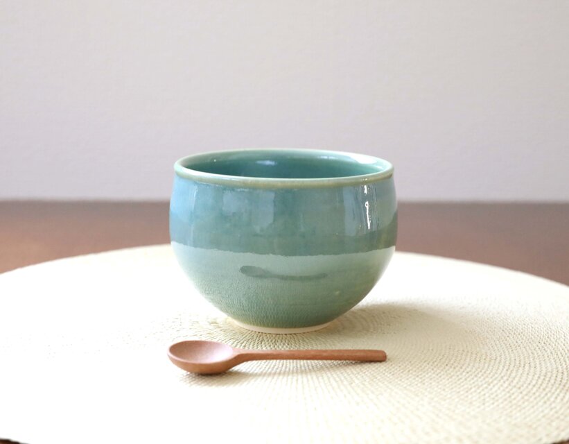 緑釉のボウル ＊ カフェオレやお抹茶などに