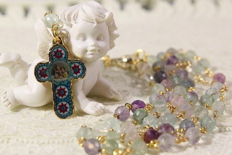 レインボーフローライトのロザリオ（送料無料）