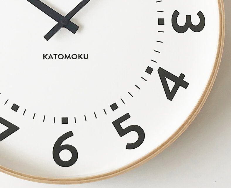 KATOMOKU plywood clock 16 km-106NARC ナチュラル 電波時計 連続秒針