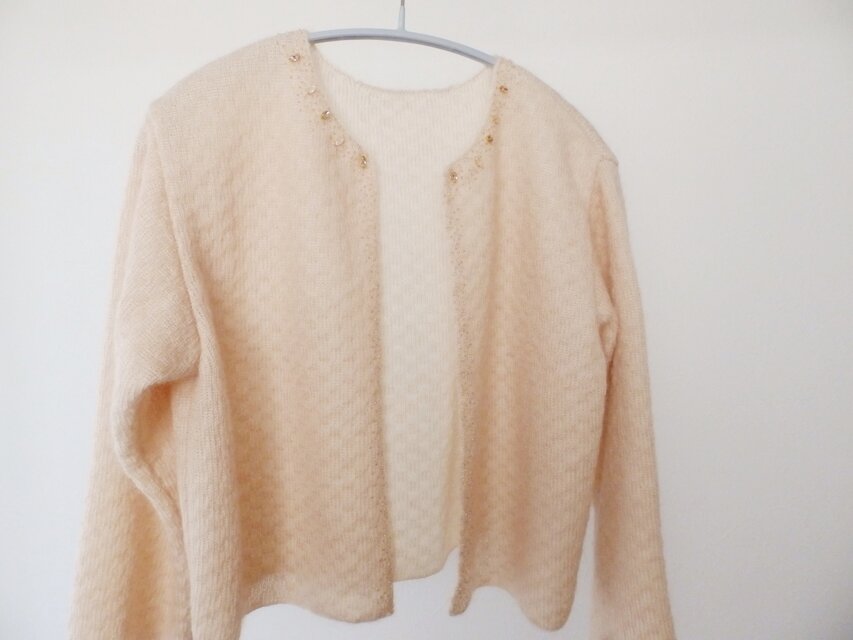 シルクモヘアのビーズ刺繡ジャケット