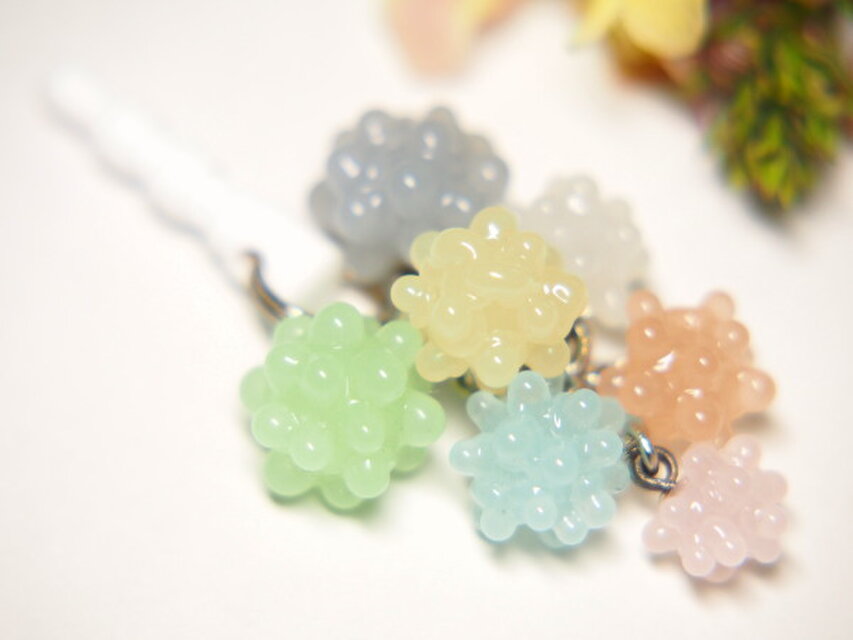 こんぺいとうじゃらじゃら　イヤホンピアス　シャーベットカラー