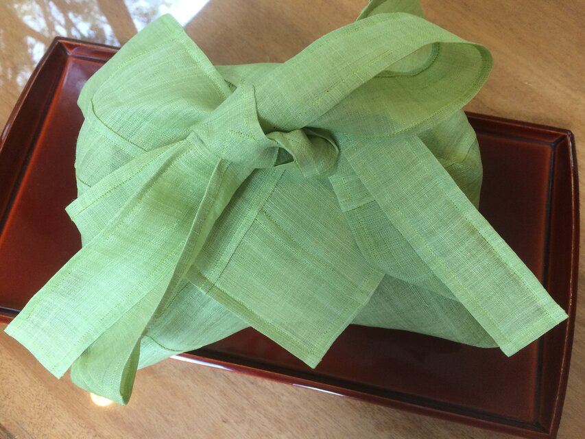 ポジャギのお弁当包み（きみどり）