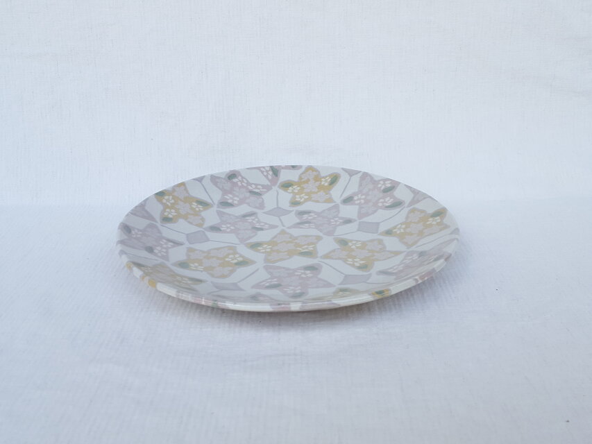 丸平皿　星　白