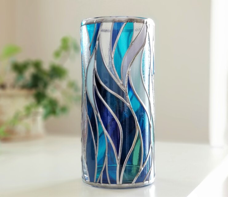 受注：『琉月』　GlassArt☆ガラスラウンド型花瓶