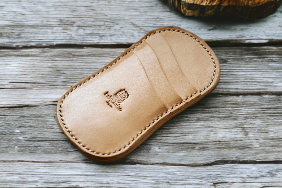 本革サドルレザーの３連カードケース【受注制作】