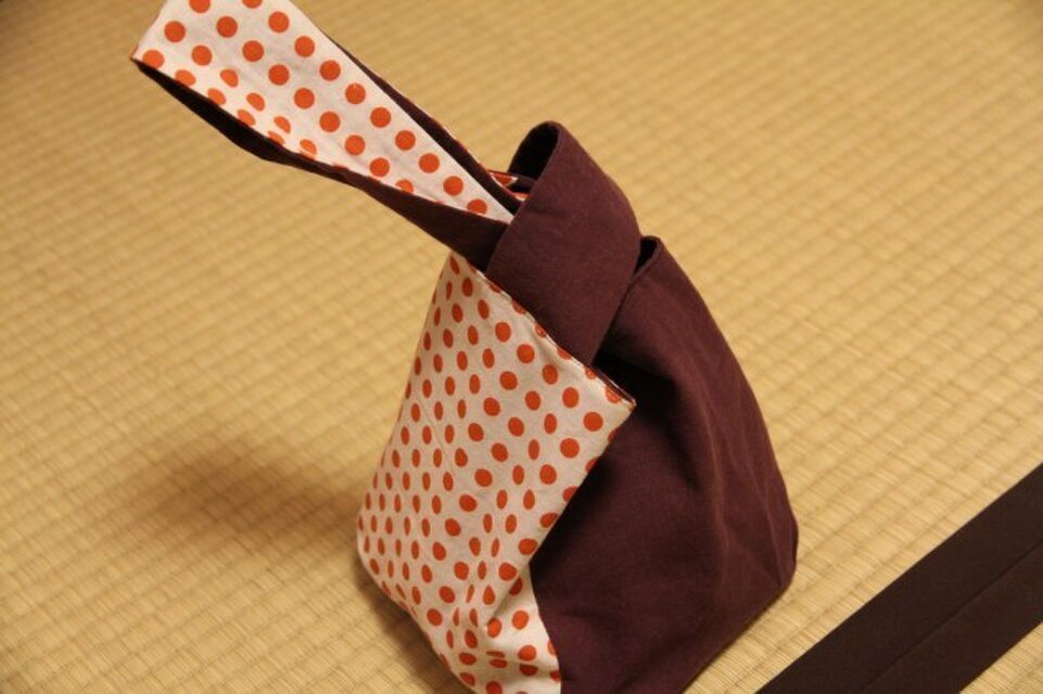 豆絞り　手提げ袋