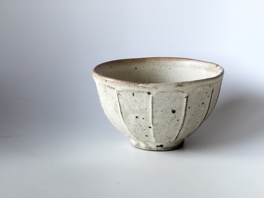 kk-09　黄粉引面取飯碗　[再出品]