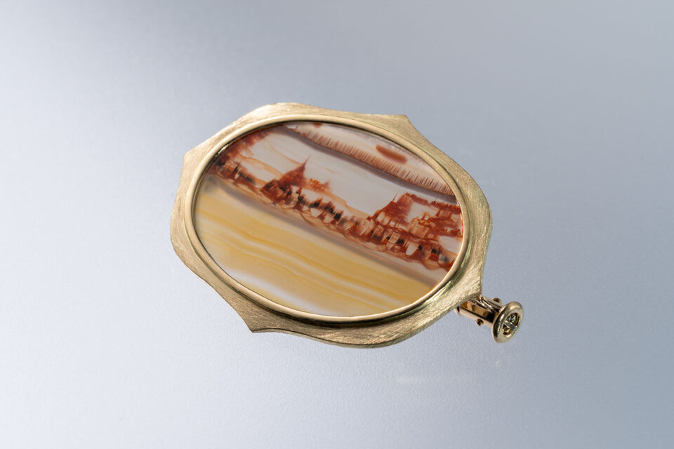 ランドスケープアゲート　額縁のブローチ LON901KOAG-001