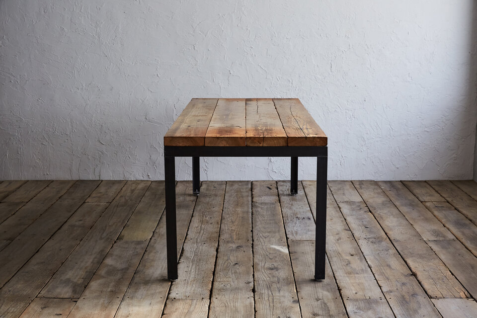 造船古材]ダイニングテーブル（ロングサイズ）：Vintage Long Table（※オーダーメイド対応可）【受注生産】 | iichi  日々の暮らしを心地よくするハンドメイドやアンティークのマーケットプレイス