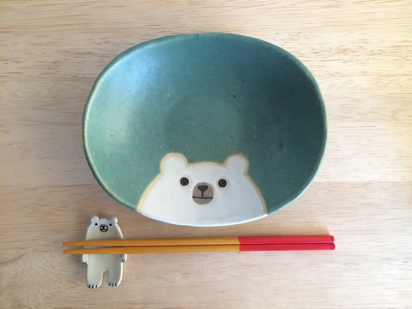 オーバルプレート(グリーン）