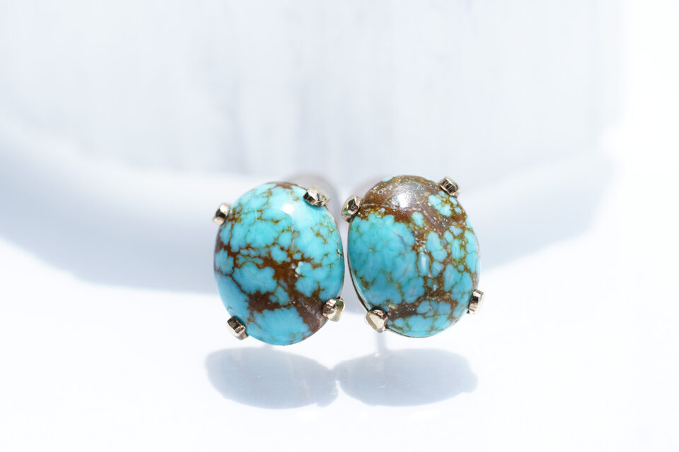 K14GF *ターコイズ K10シリコンキャッチピアス