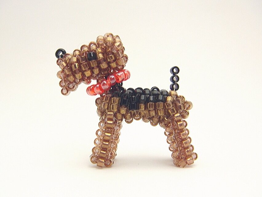 エアデールテリア・ビーズ（ストラップ/ブローチを選択）