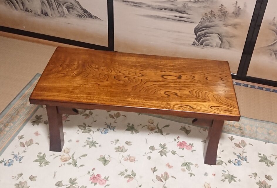 【送料無料】セン一枚板文机 拭き漆仕上げ