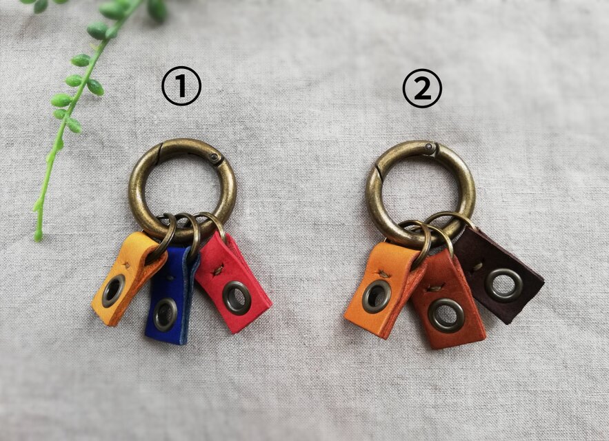 リングキーホルダー　オイルヌメ