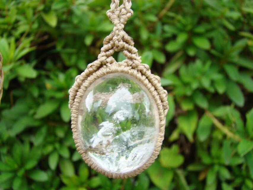 ガーデンクォーツのマクラメ編みネックレス