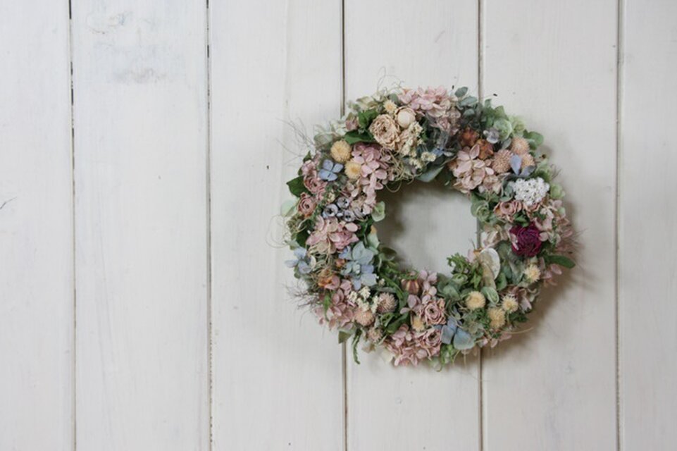 【A様ご注文品】紫陽花と小花のリース