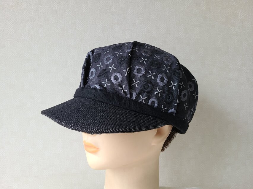 魅せる帽子☆ポコポコ織模様が可愛い♪リバーシブルキャスケット～モノトーン