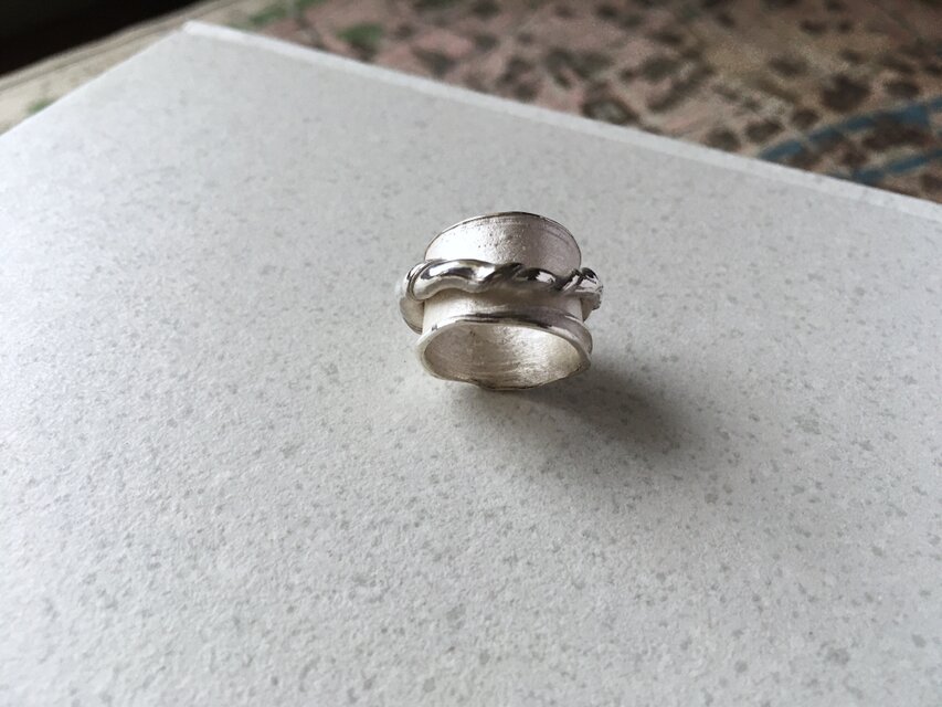 『うねるサルナシ』・SV925リング・【一点物】