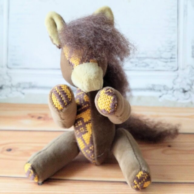 【受注製作】こぎん刺しの十二支ぬいぐるみ・午