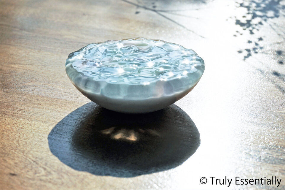 ガラスのアクセサリートレイ -「 KAZEの肌 」● ライラック ● 9.5cm