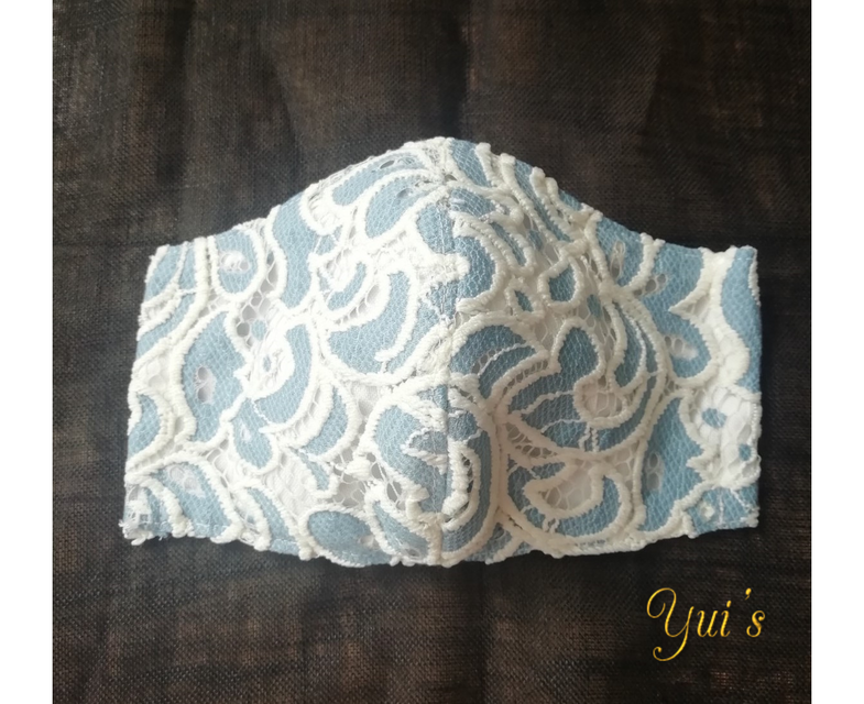 夏のマスク（ブルーレース）