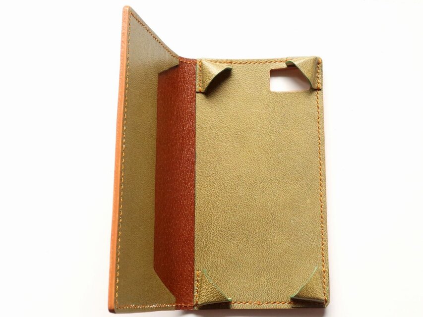 iPHONE SE（新型）用 手帳型本革ケース 総手縫い #53