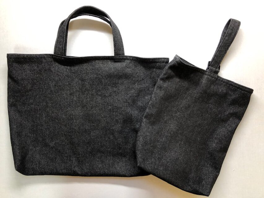 レッスンバッグ・シューズ入れ【黒無地】