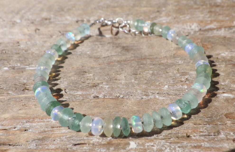 Ocean Romanglass Bracelet *sv925* アジャスター | iichi 日々の