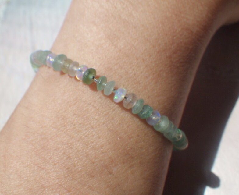 Ocean Romanglass Bracelet *sv925* アジャスター | iichi 日々の