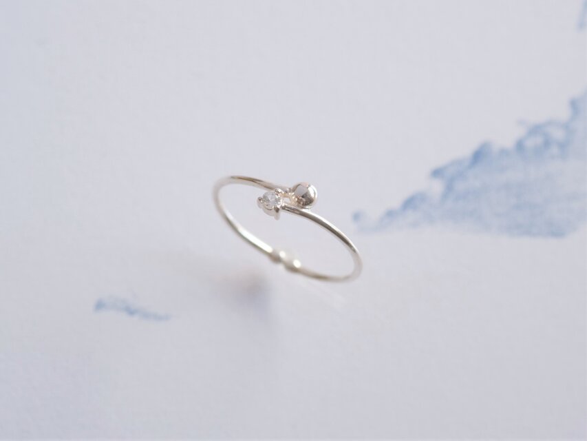 ホワイトトパーズ　リング lítið létt ring シルバー925