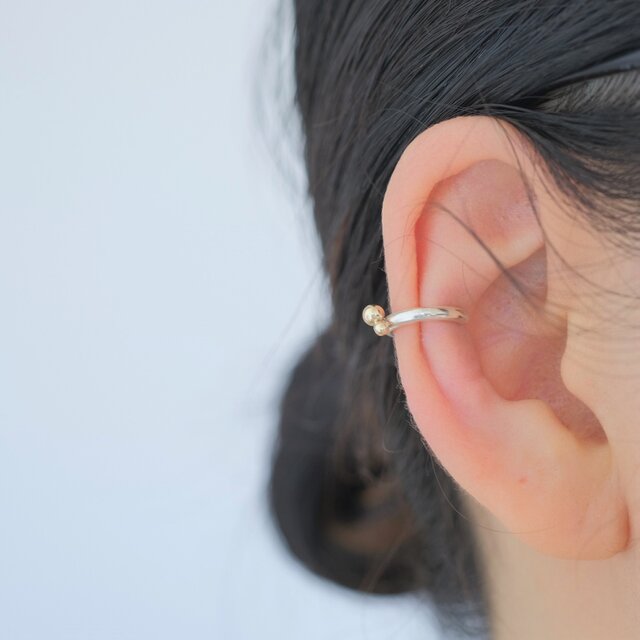 シルバー×K10YG コンビイヤーカフ lítið froðu ear cuff | iichi 日々