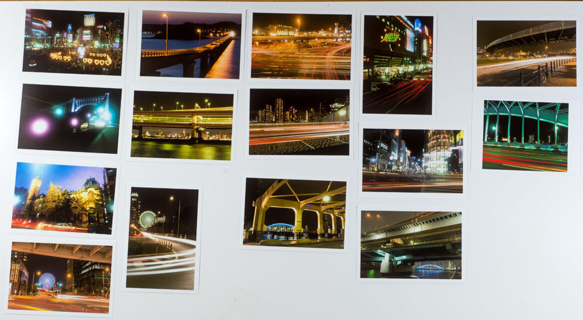 Lサイズの写真・街や建造物などの薄暮や夜景色々15枚セット(L007-2)