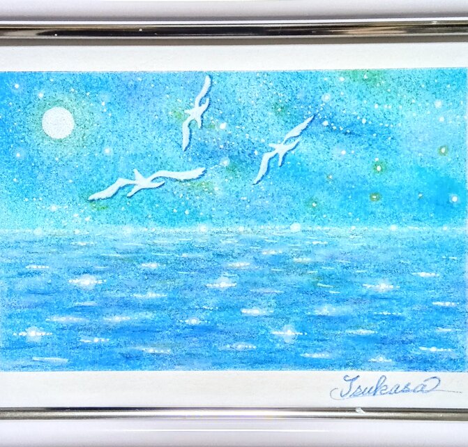 パステルアート 月明かりへのいざない パステル画原画 | iichi