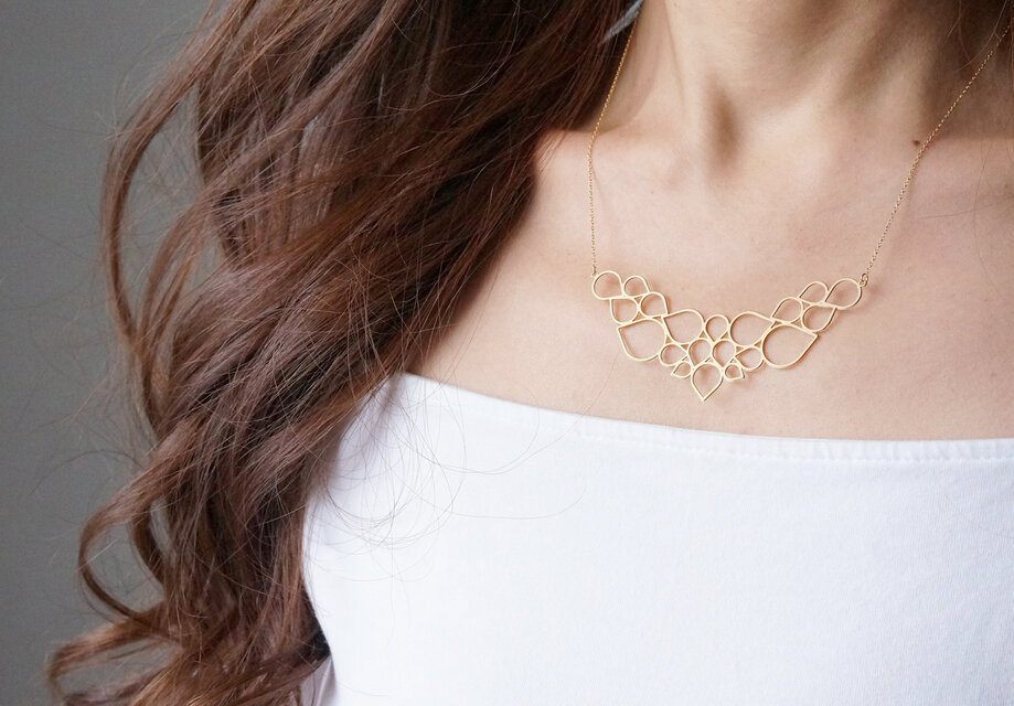 【Israel】14KGF Necklace,Abstract-006-　