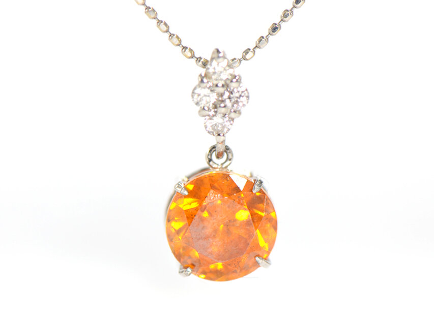 プラチナ900 スファレライト大粒 ダイヤ ペンダント BS099