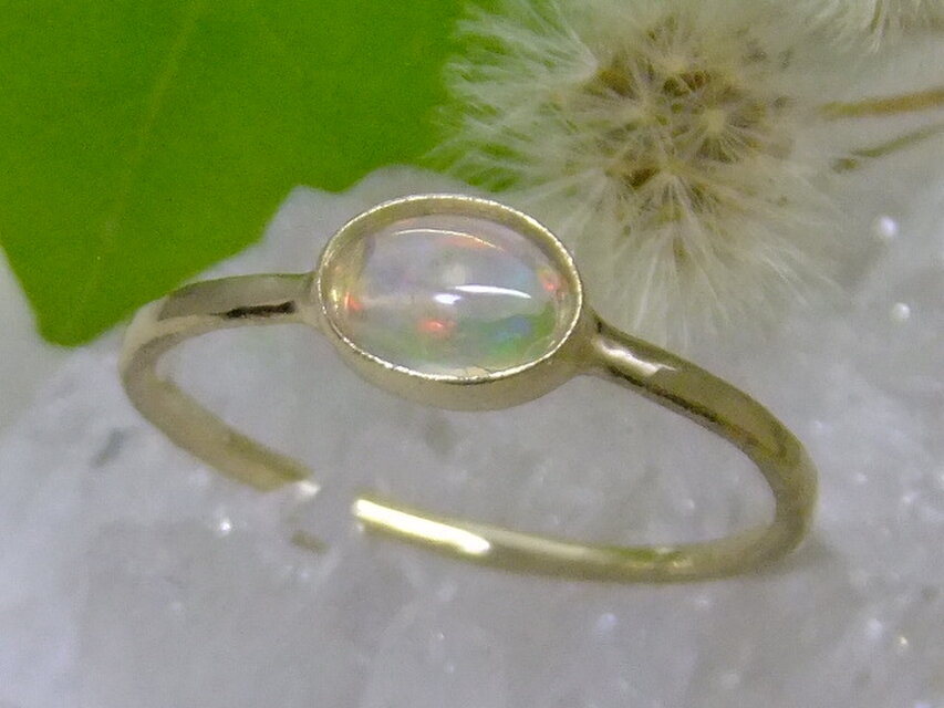 water opal＊K14lunapinkgold ring