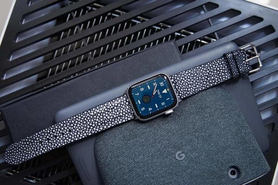 【高級革使用】スティングレイ エイ革 Applewatchベルト 腕時計