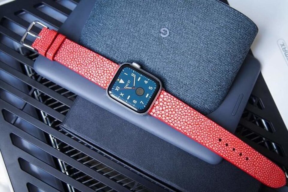 【高級革使用】スティングレイ エイ革 Applewatchベルト 腕時計