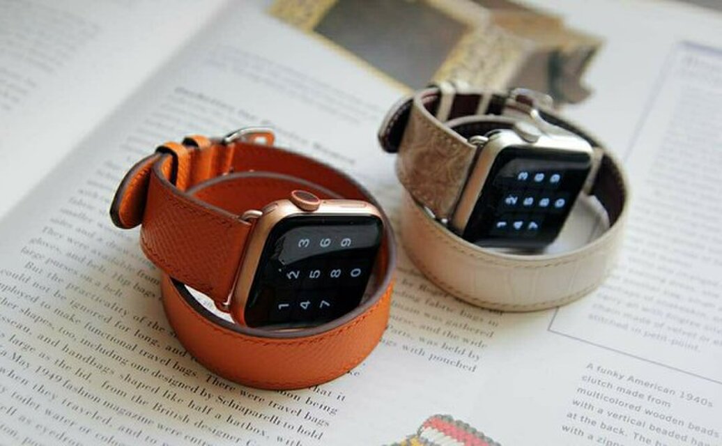 新作】高級革使用のApple Watchベルト 2重巻きタイプ 時計ベルト ...