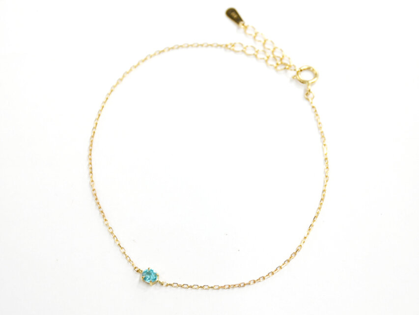 K18　パライバトルマリン　ブレスレット　K18イエローゴールド　BT043CI