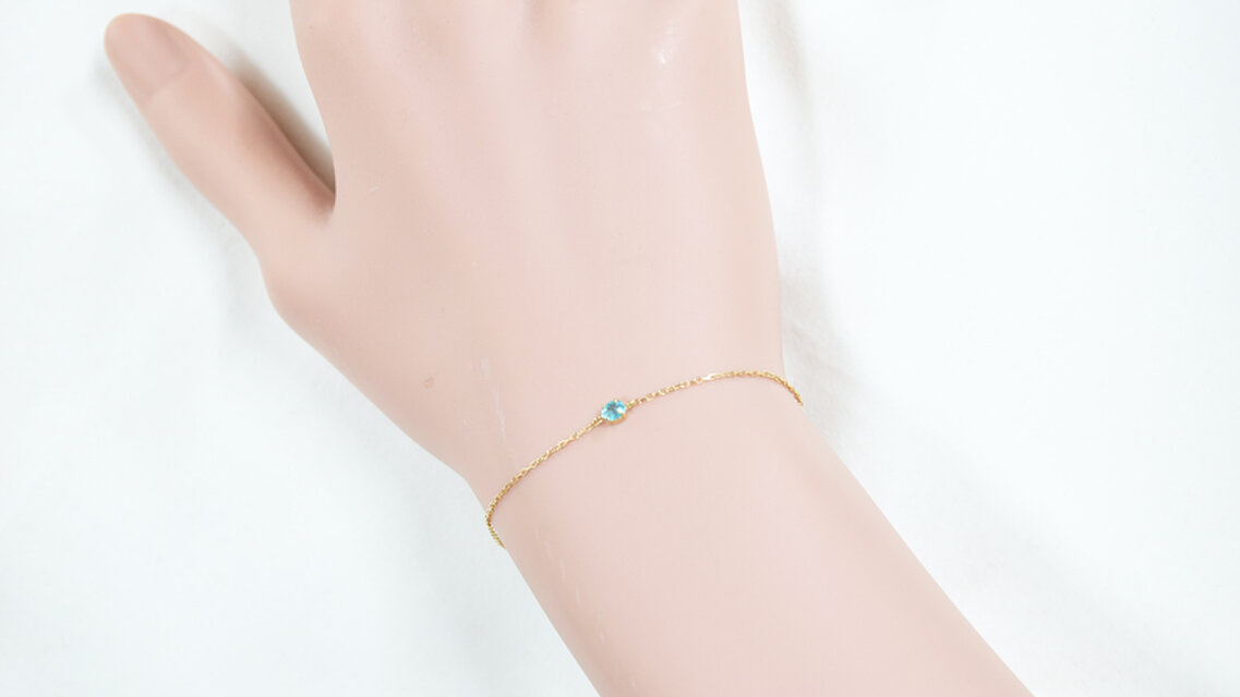 K18 パライバトルマリン ブレスレット K18イエローゴールド BT043CI