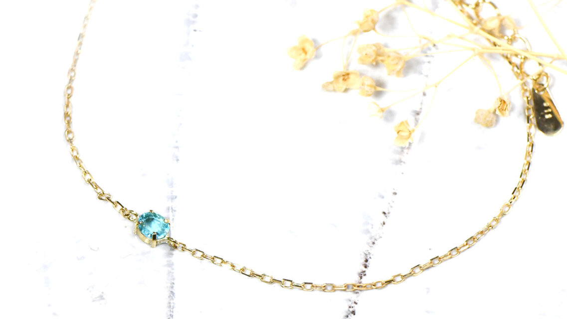 K18 パライバトルマリン ブレスレット K18イエローゴールド BT043CI