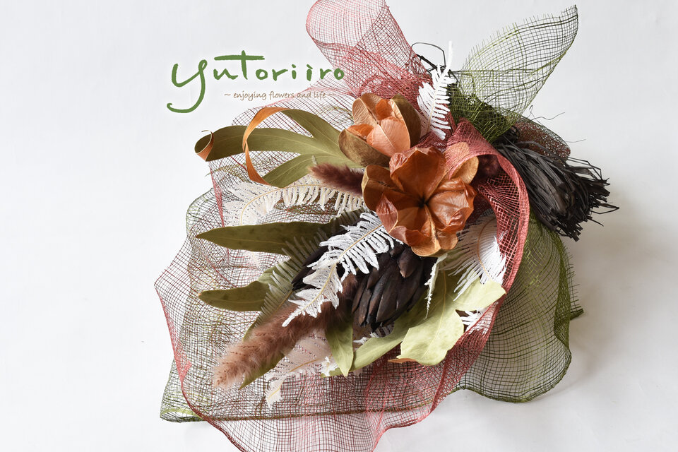 【受注制作】テフェローゼのドライフラワースワッグ